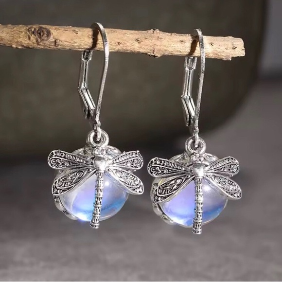 Athleta Silver Dragonfly Earrings - Picture 1 of 3